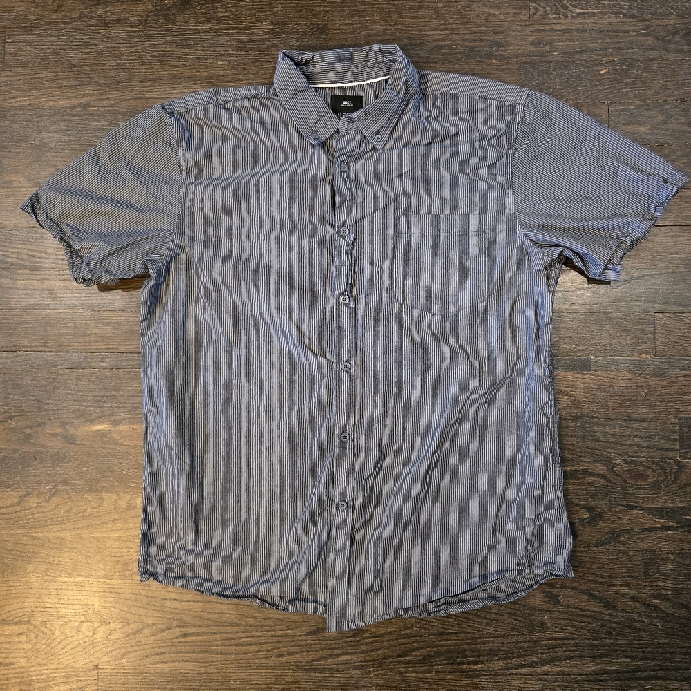 Obey Black White Grey Striped Shirt - Picture 2 of 5